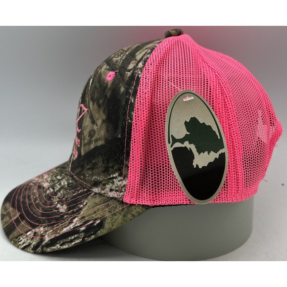 New Mossy Oak Pink & Camo The A-Z Foundation Group Trucker Hat Cap Adjustable - Picture 2 of 8